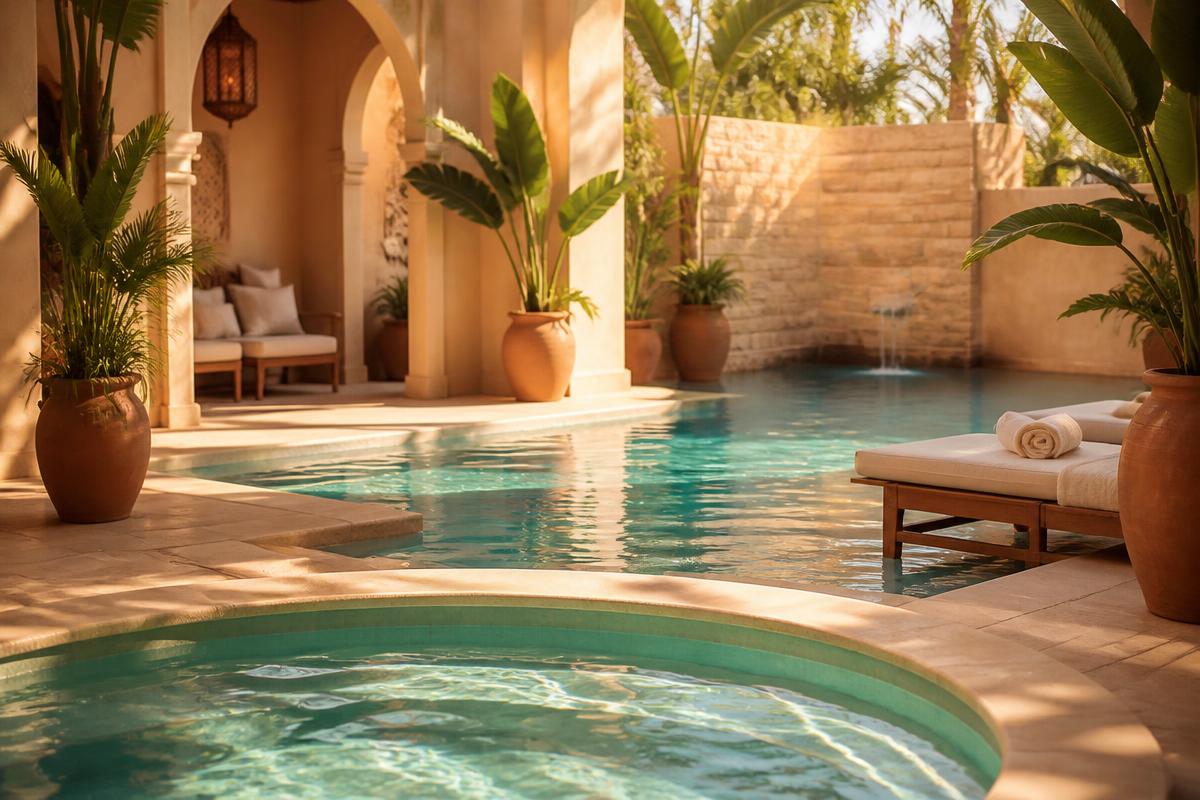Tranquil spa pool at CASAVANDA